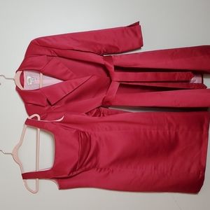 Talbots red formal coat and dress, size 14
